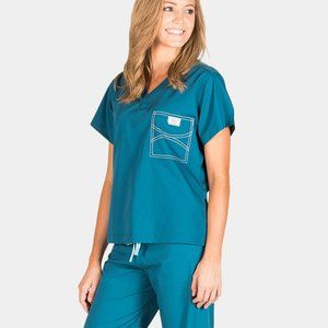 Blue Sky Teal Scrub Set